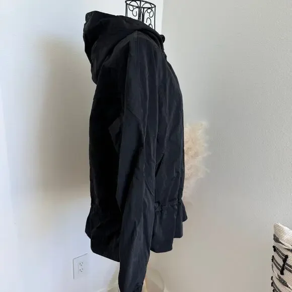 Lululemon Ready to Go Jacket Black Water Repellent Hooded Athletic Gym Travel